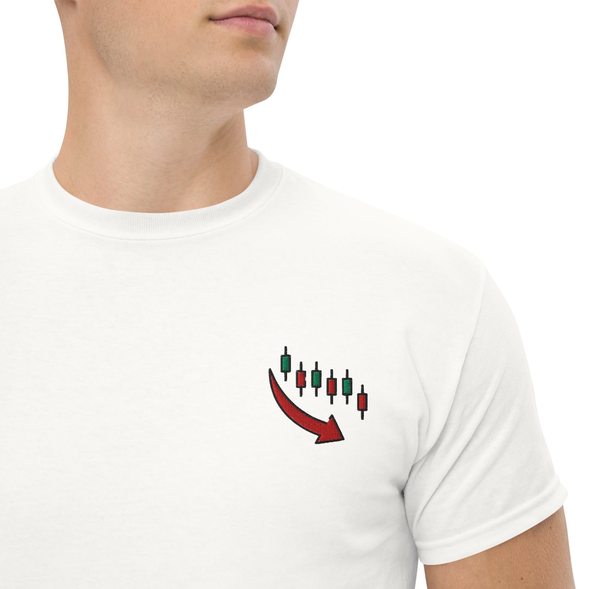 T-shirt Unisex Down Trend-Ricamati-Biiply-Bianco-S-Biiply