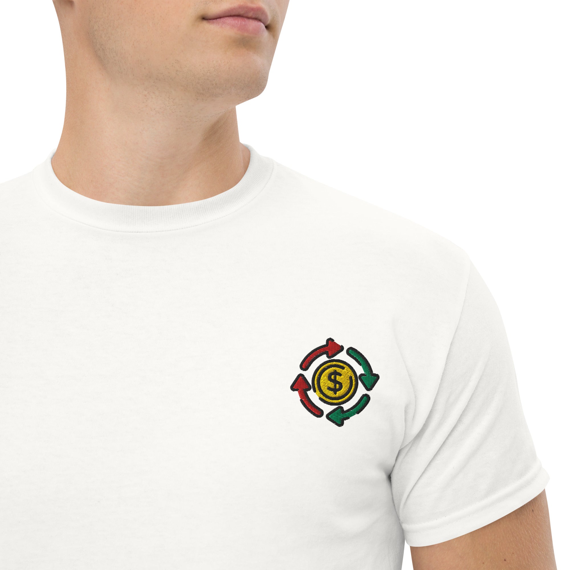 T-shirt Unisex cashflow Cirle-Ricamati-Biiply-Bianco-S-Biiply