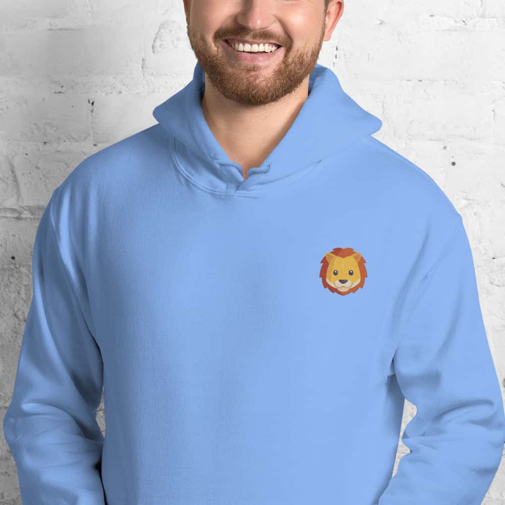 Felpa Unisex Leone-Ricamati-Biiply-Blu Carolina-S-Biiply
