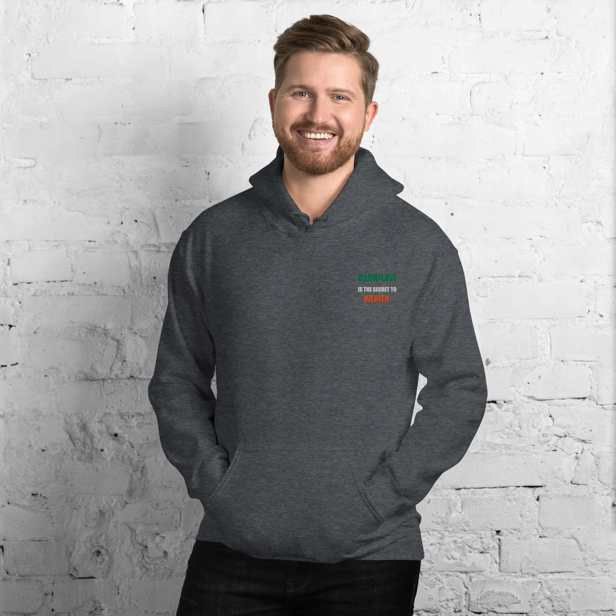 Felpa Unisex Cashflow Secret Wealth White-Ricamati-Biiply-Biiply