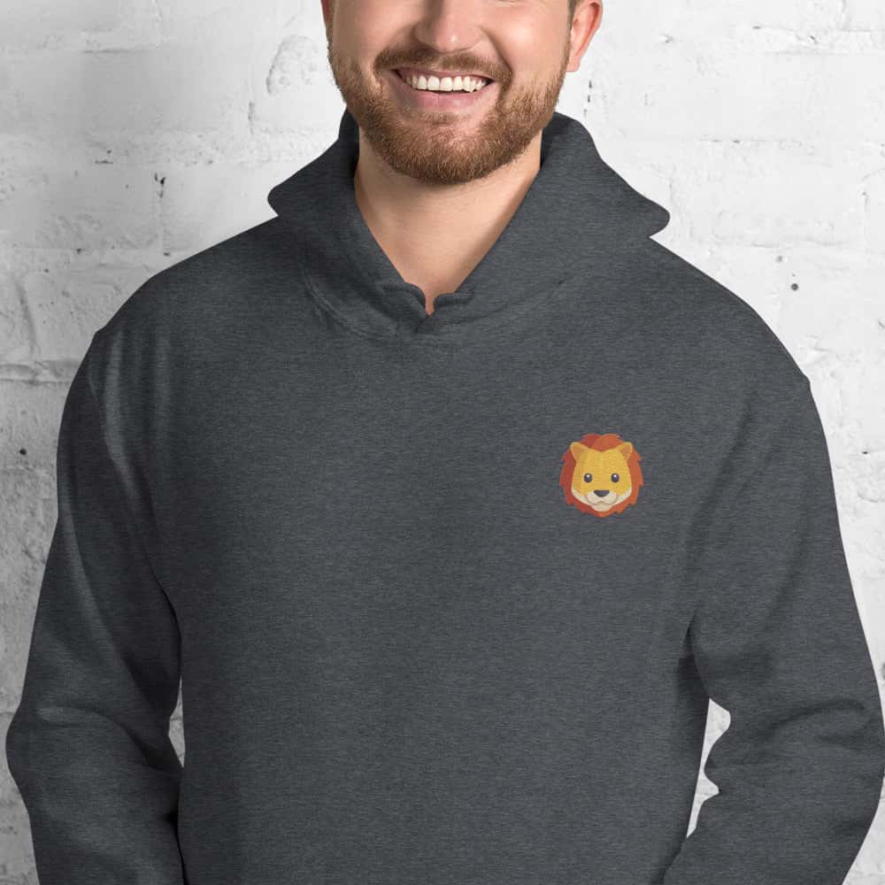 Felpa Unisex Leone-Ricamati-Biiply-Erica Scuro-S-Biiply