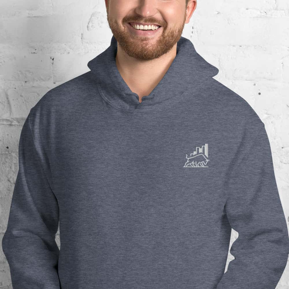 Felpa Unisex Bull market-Ricamati-Biiply-Heather Sport Dark Navy-S-Biiply