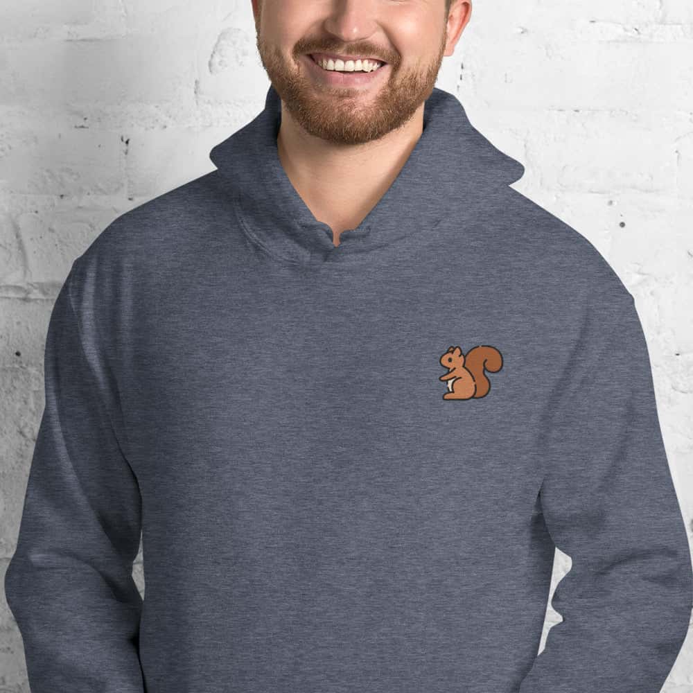 Felpa Unisex Scoiattolo-Ricamati-Biiply-Heather Sport Dark Navy-S-Biiply