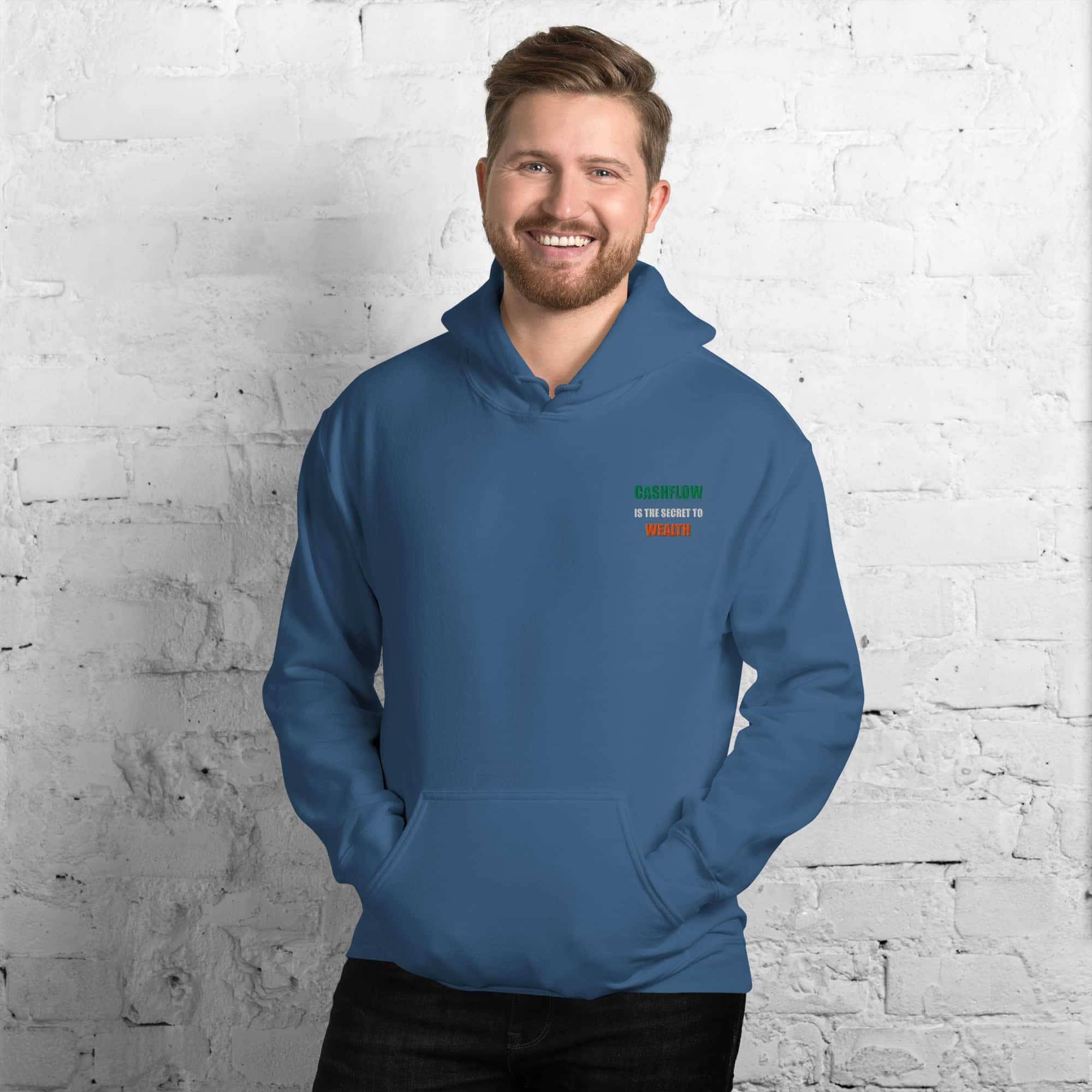 Felpa Unisex Cashflow Secret Wealth White-Ricamati-Biiply-Biiply