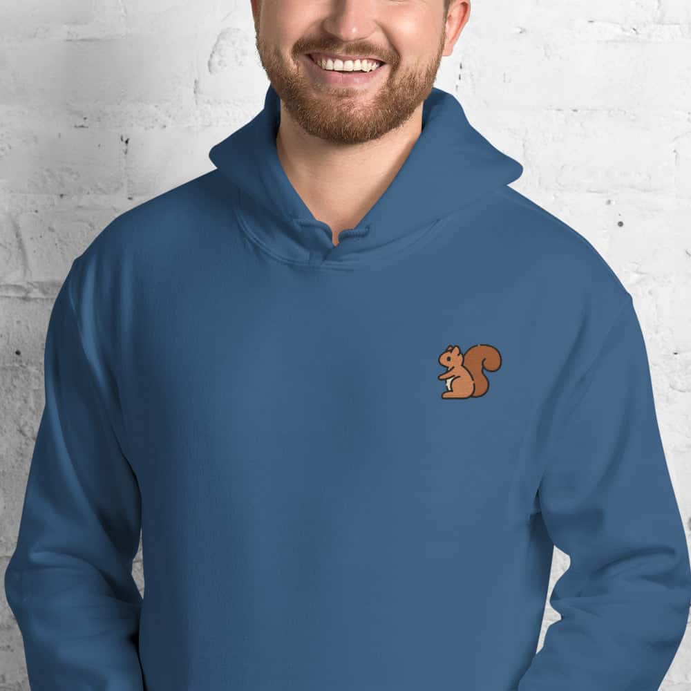 Felpa Unisex Scoiattolo-Ricamati-Biiply-Blu Indaco-S-Biiply