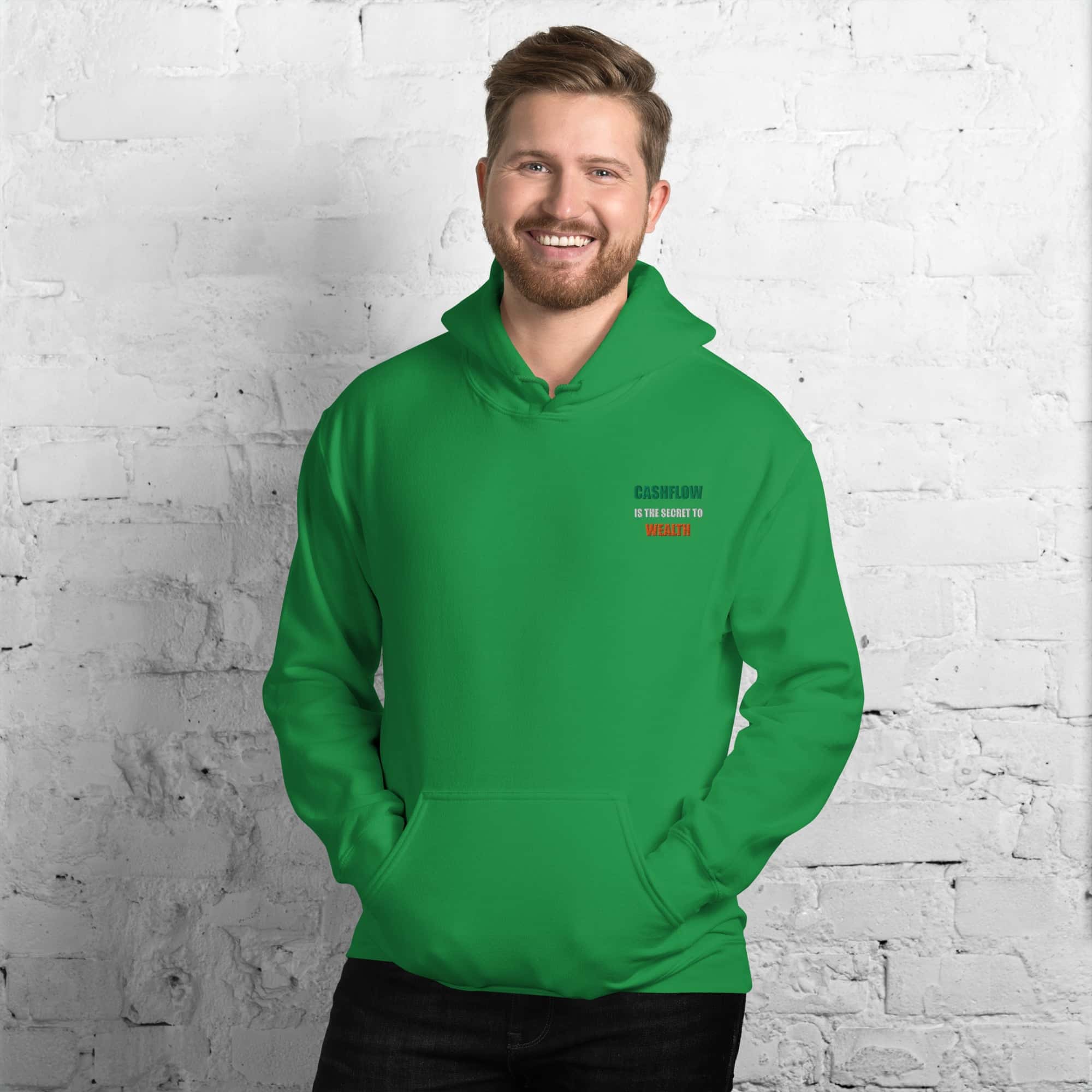 Felpa Unisex Cashflow Secret Wealth White-Ricamati-Biiply-Biiply