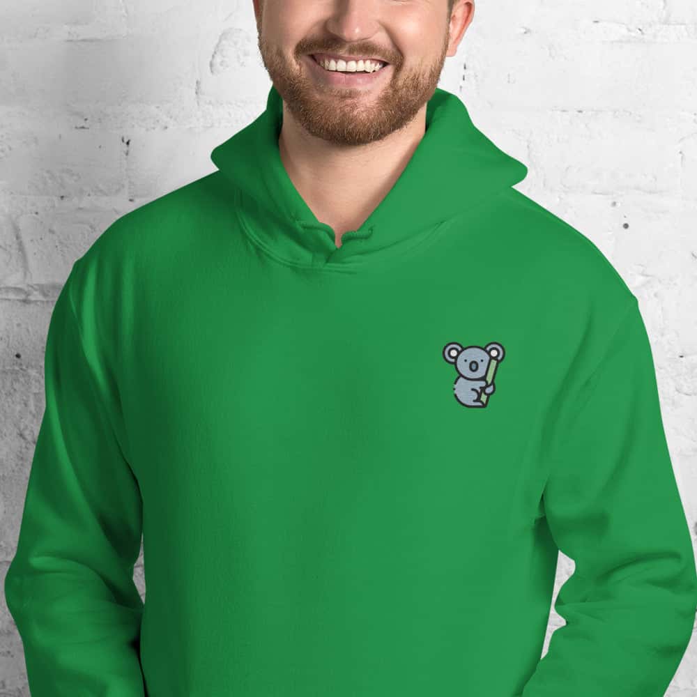 Felpa Unisex Koala-Ricamati-Biiply-Verde Irlandese-S-Biiply