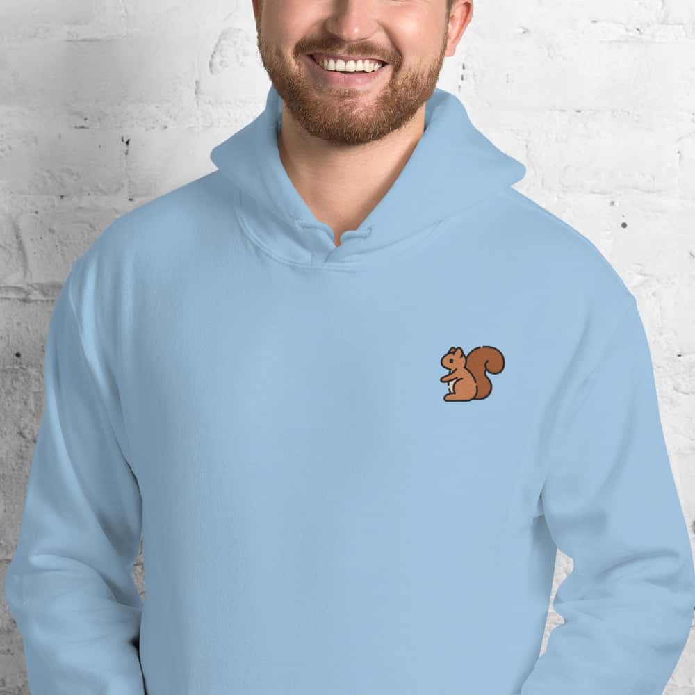 Felpa Unisex Scoiattolo-Ricamati-Biiply-Blu Chiaro-S-Biiply
