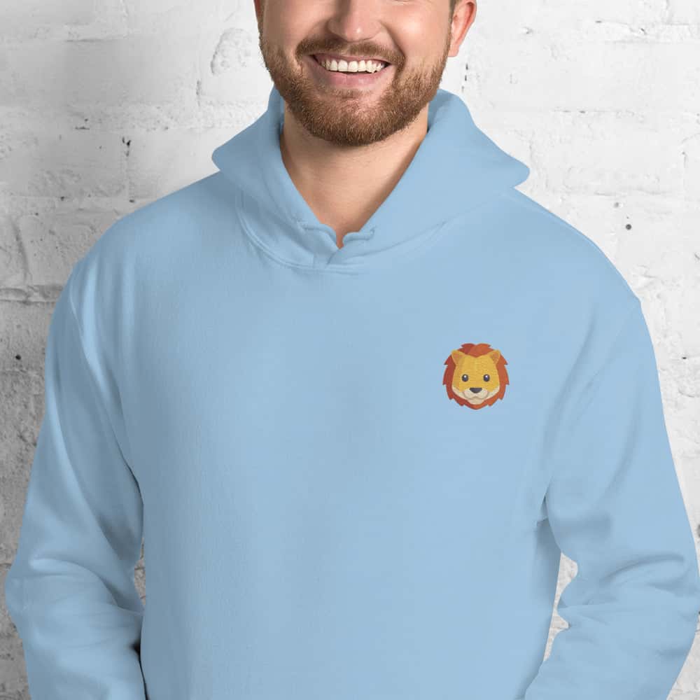 Felpa Unisex Leone-Ricamati-Biiply-Blu Chiaro-S-Biiply