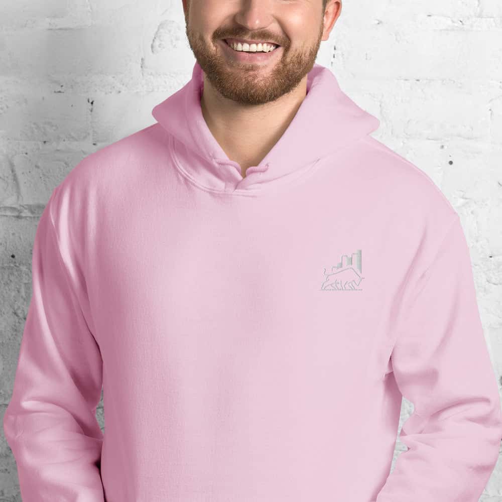 Felpa Unisex Bull market-Ricamati-Biiply-Rosa Chiaro-S-Biiply