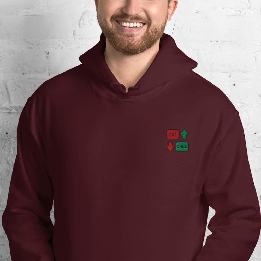 Felpa Unisex Put & Call-Ricamati-Biiply-Granata-S-Biiply