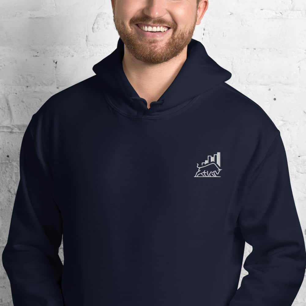 Felpa Unisex Bull market-Ricamati-Biiply-Navy-S-Biiply