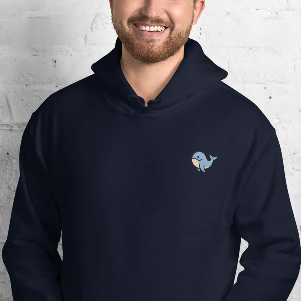 Felpa Unisex Baby Balena-Ricamati-Biiply-Navy-S-Biiply