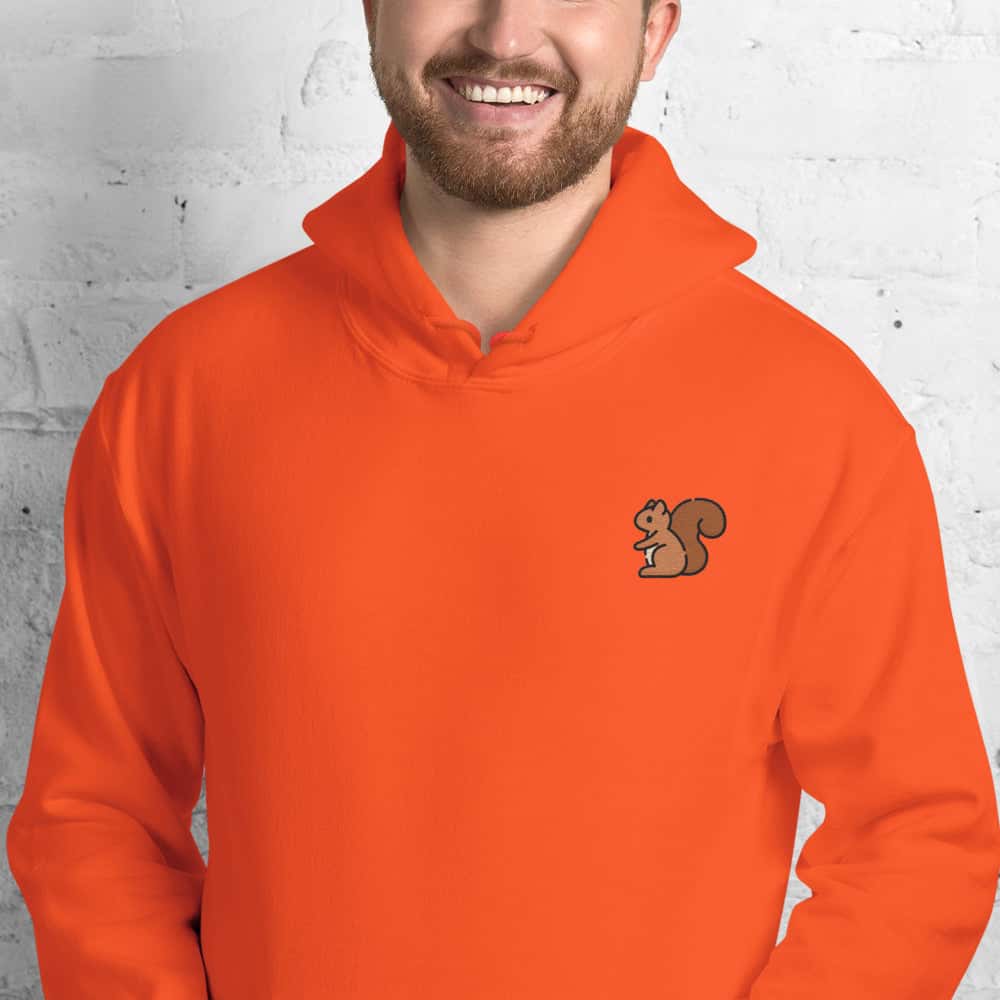Felpa Unisex Scoiattolo-Ricamati-Biiply-Arancione-S-Biiply