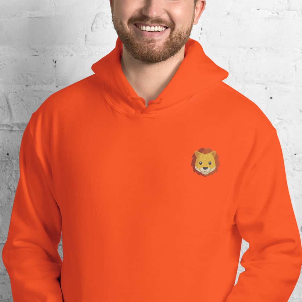 Felpa Unisex Leone-Ricamati-Biiply-Arancione-S-Biiply