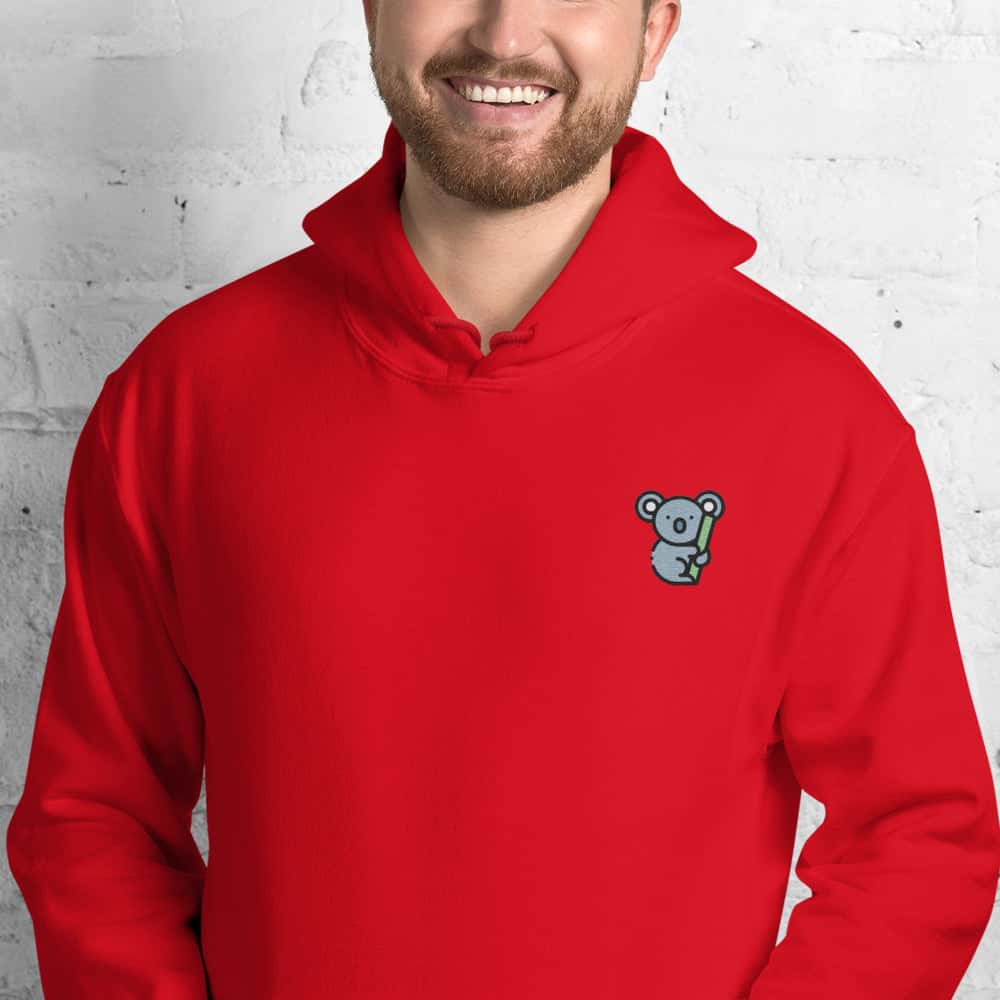 Felpa Unisex Koala-Ricamati-Biiply-Rosso-S-Biiply