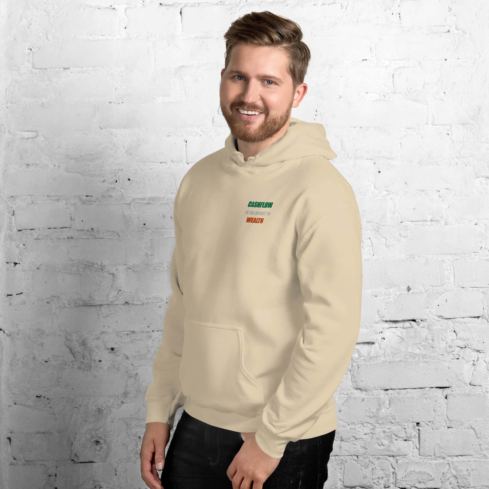 Felpa Unisex Cashflow Secret Wealth White-Ricamati-Biiply-Biiply