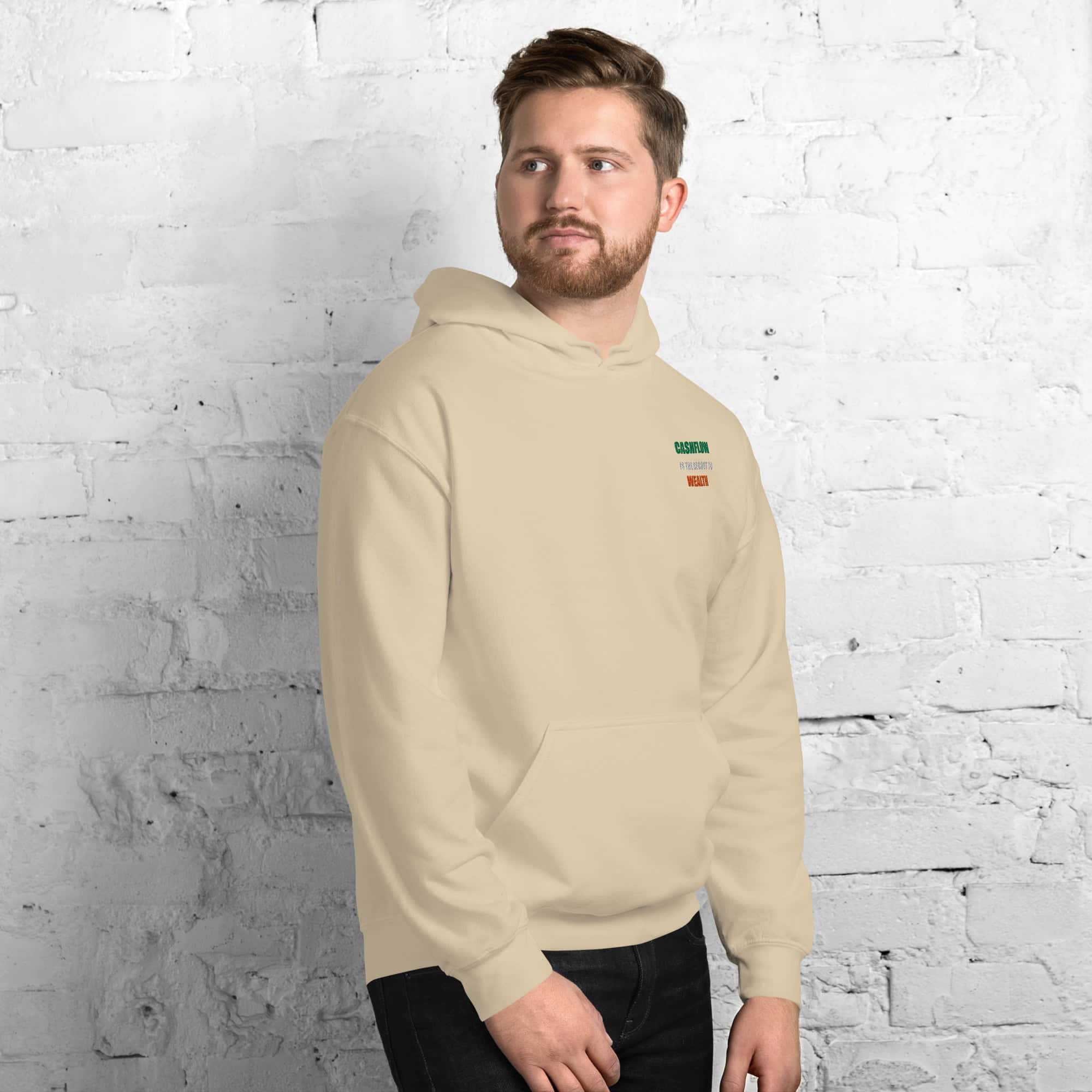 Felpa Unisex Cashflow Secret Wealth White-Ricamati-Biiply-Biiply