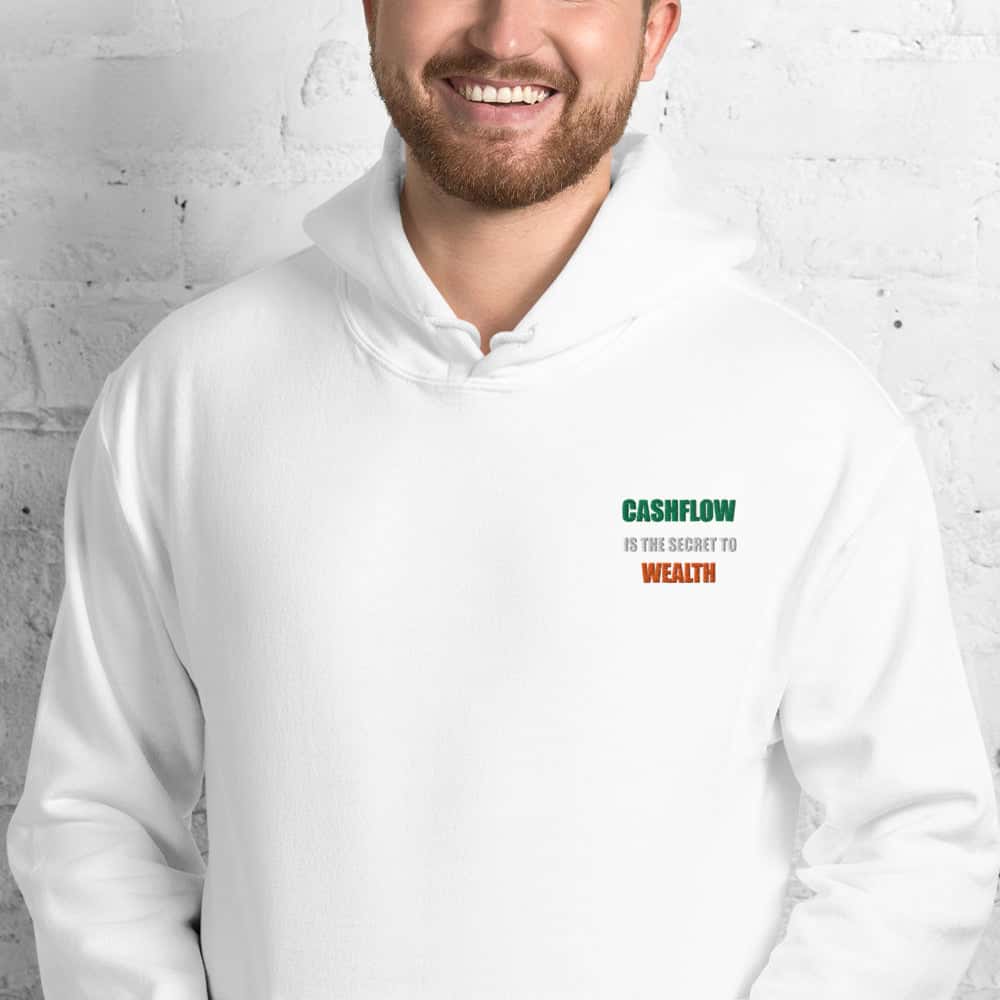 Felpa Unisex Cashflow Secret Wealth White-Ricamati-Biiply-Bianco-S-Biiply