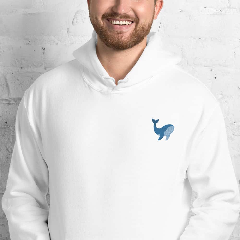Felpa Unisex Balena-Ricamati-Biiply-Bianco-S-Biiply