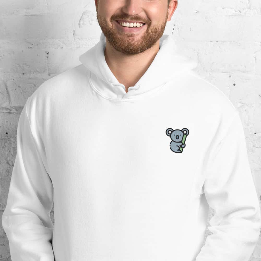 Felpa Unisex Koala-Ricamati-Biiply-Bianco-S-Biiply