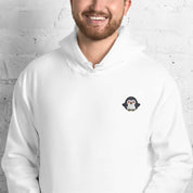 Felpa Unisex Pinguino-Ricamati-Biiply-Bianco-S-Biiply
